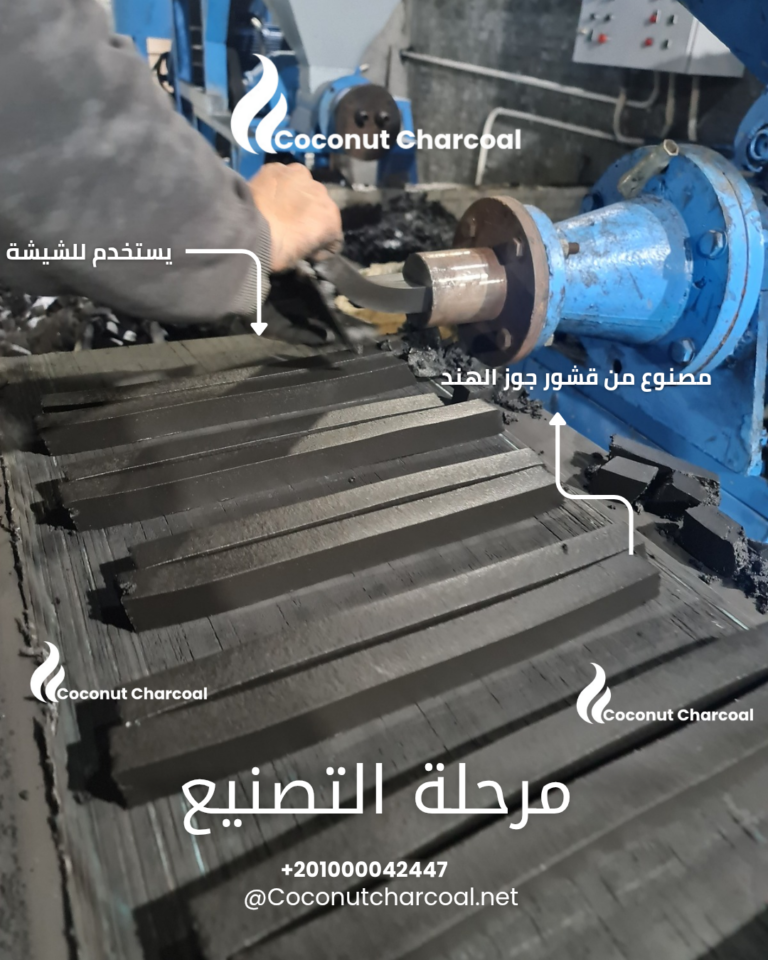 خط الإنتاج في مصنع فحم جوز الهند
